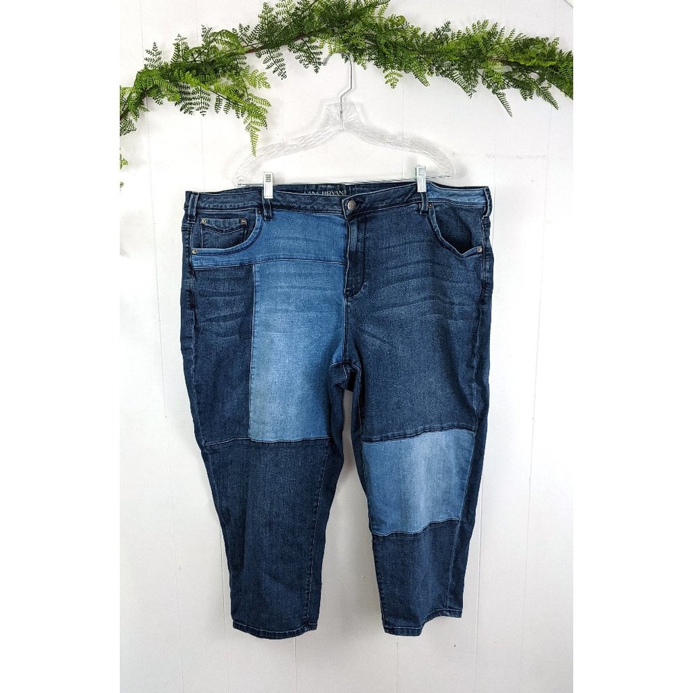 ♻️ Lane Bryant Women's Patchwork Capri Jeans